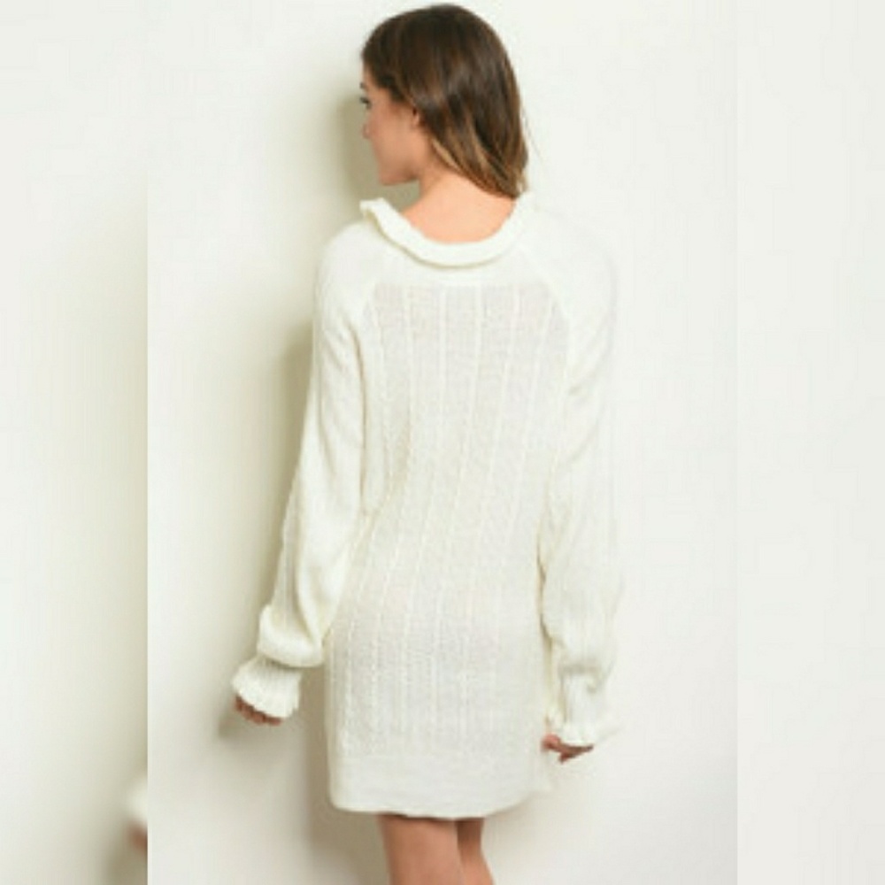 White long sleeve sweater dress - Picture 2 of 2